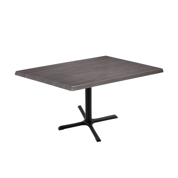 30" Tall OD211 Black Table Base 30" x 30" Foot 30" x 48" Charcoal Top by the HollBar Stool Co.